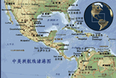 中美洲航线港口图